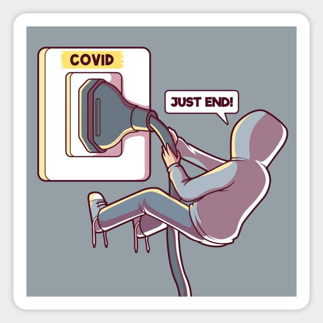 Pull the Plug on Covid Magnet by SLAG_Creative